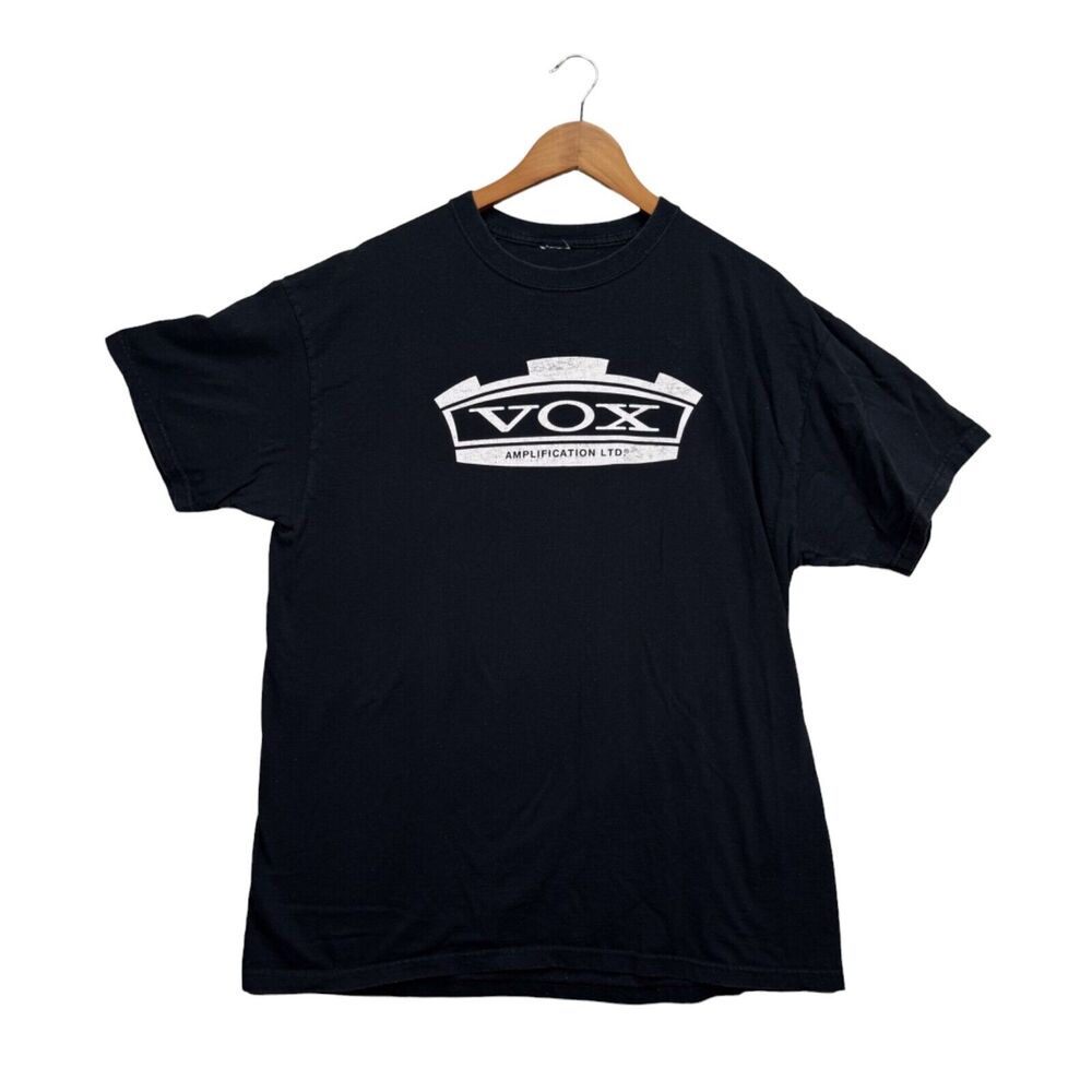 Vtg Vox Amplification T Shirt 90s Y2K Guitar Amp Amplifier Black Music Tee sz L